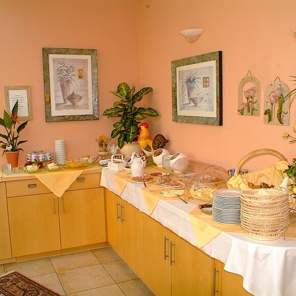 Frühstücksbuffet des Hotel garni Wagner